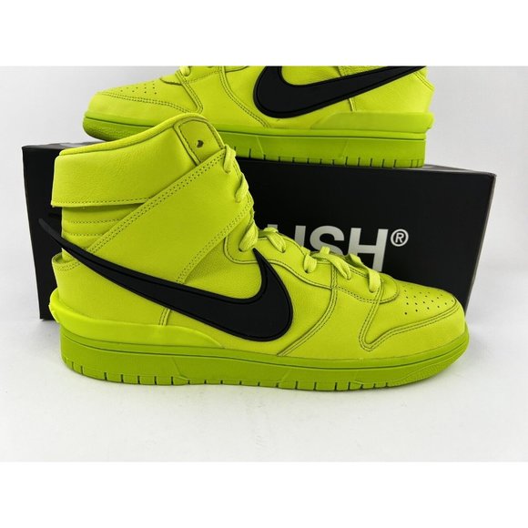 Nike Dunk High X AMBUSH Flash Lime Men's Size 13 Sneakers Green Black CU7544-300 - Picture 5 of 11